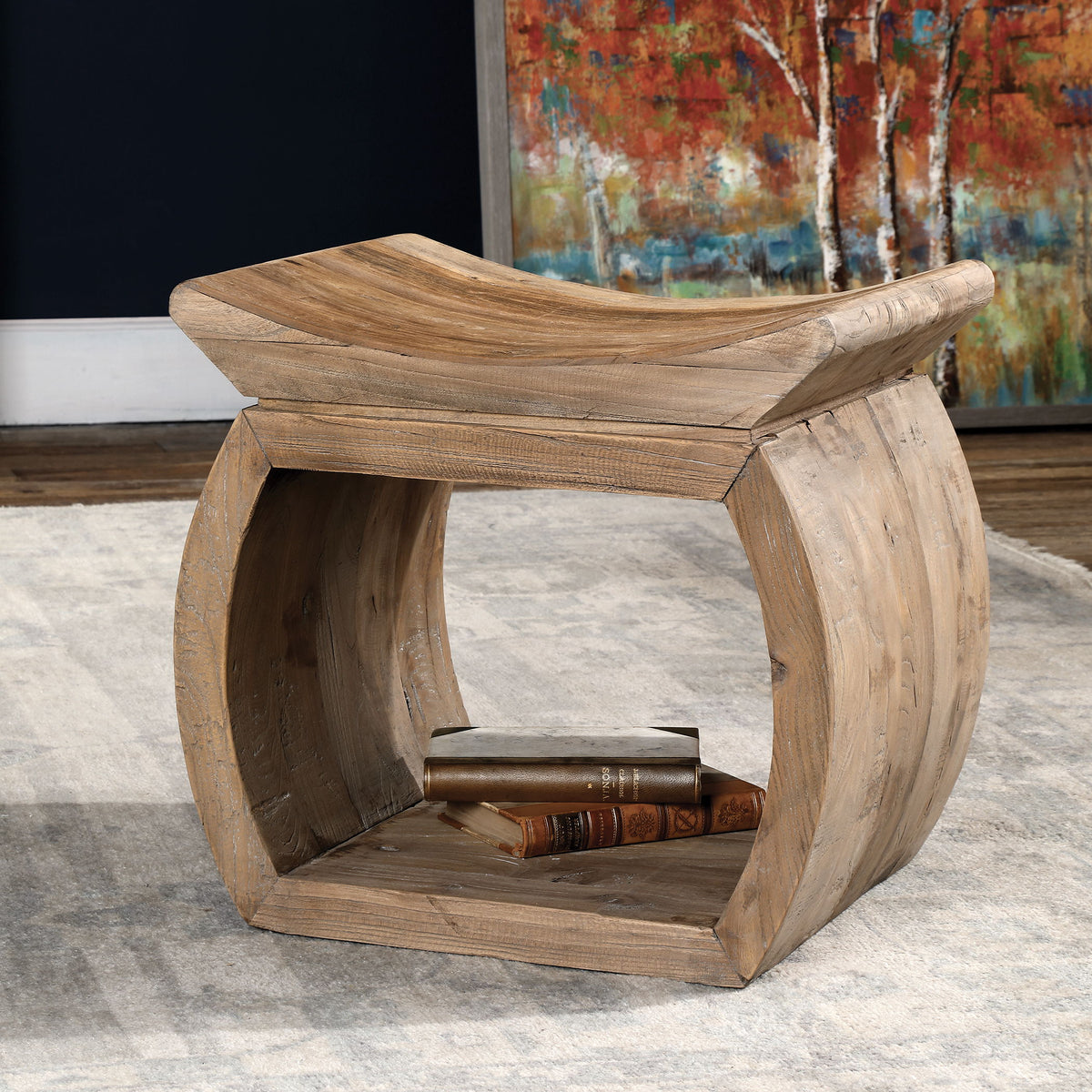 Connor Elm Accent Stool - Light Brown by Uttermost - View 2