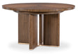 Eleana Round Dining Table With One Leaf Medium Wood - Dark Brown by Hooker Furniture - View 1