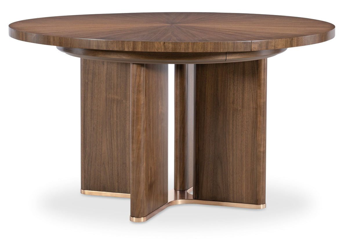 Eleana Round Dining Table With One Leaf Medium Wood - Dark Brown by Hooker Furniture - View 1