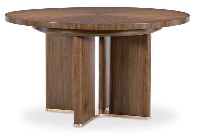 Eleana Round Dining Table With One Leaf Medium Wood - Dark Brown by Hooker Furniture - View 1