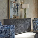 Stevenson Chiseled 4 Door Cabinet Black / Brown / Woodtone - Dark Brown by Uttermost - View 2