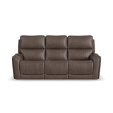 Carter Power Reclining Sofa With Console & Power Headrests & Lumbar - Cappuccino | Flexsteel