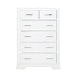 Modern White Finish Storage Chest with 6-Drawers Smooth Glides Transitional Bedroom Furniture 1pc Vertical Dresser