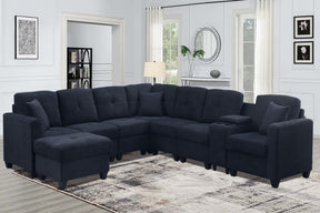 Sectional Sofa, Dark Blue - sold by Home Elegance USA