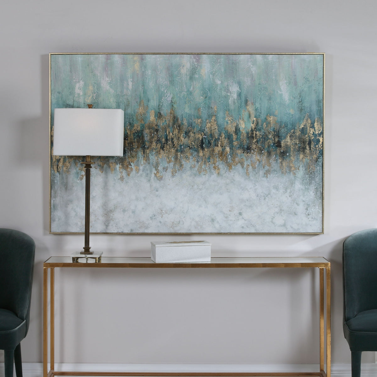 Divide Hand Painted Art - Blue / Beige by Uttermost - View 7