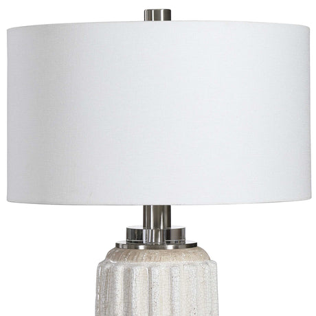 Azariah Crackle Table Lamp - White by Uttermost - View 6