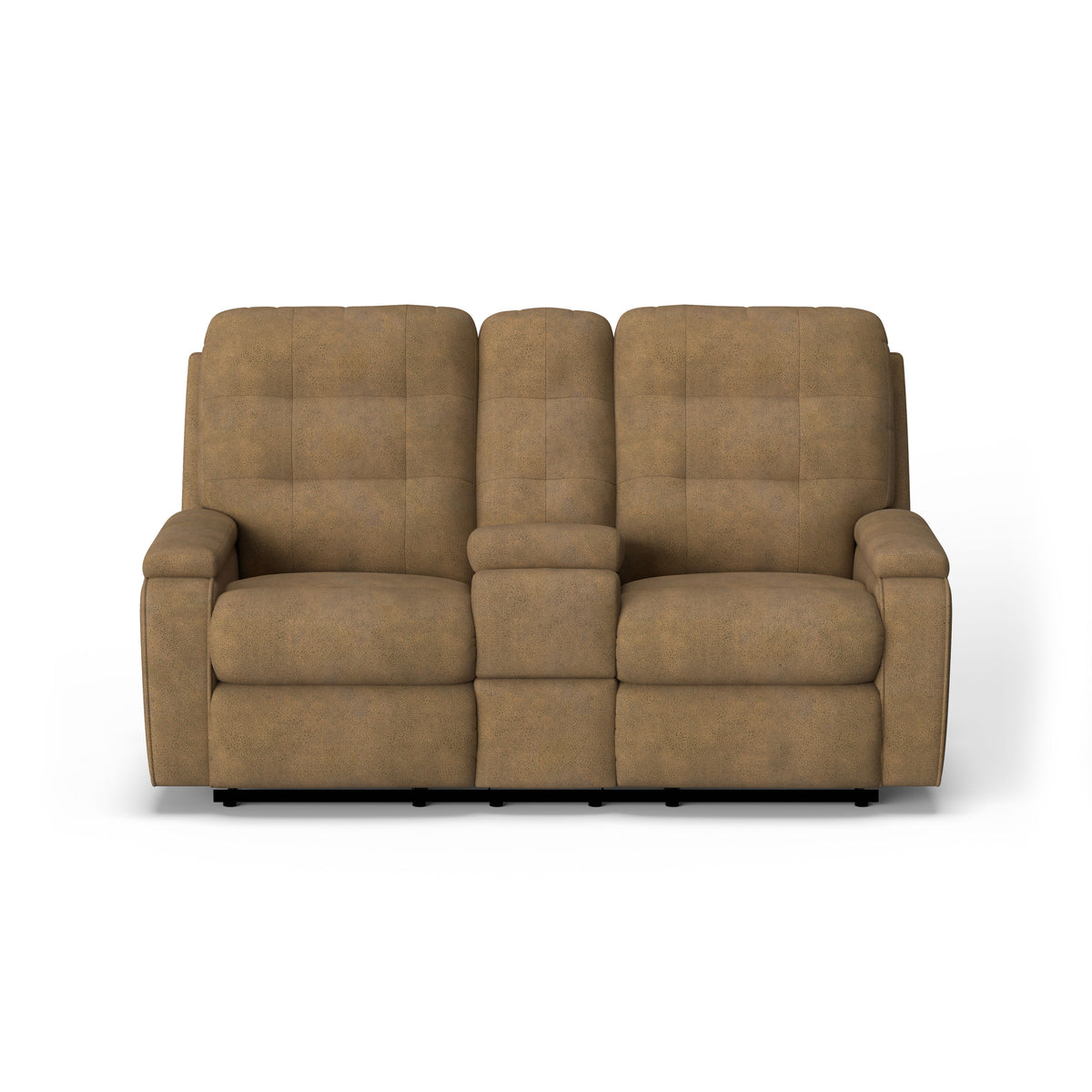 Kerrie Transitional Fabric Power Reclining Loveseat With Console | Flexsteel
