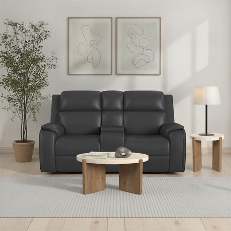 Ziggy Power Reclining Loveseat With Console, Power Headrest, Lumbar, Heat & Massage - Iron | Flexsteel