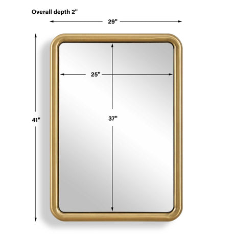 Atkinson Modern Mirror Brass - Gold by Uttermost - View 7