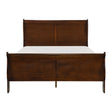 Classic Louis Philipe Style Full Bed Brown Cherry Finish 1pc Traditional Design Bedroom Furniture Sleigh Bed