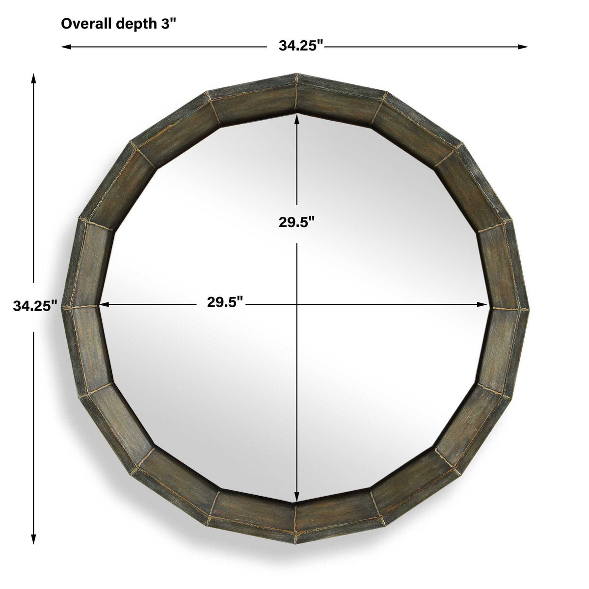Neve Round Mirror - Bronze by Uttermost - View 6