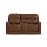 Alister Power Gliding Loveseat With Console, Power Headrests & Lumbar - Sedona | Flexsteel