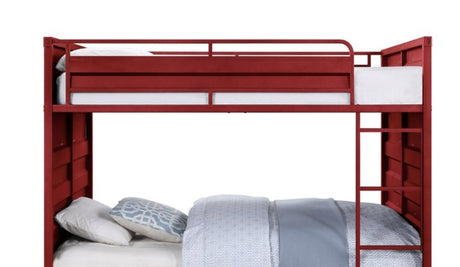Cargo Red Finish Full/Full Bunk Bed - sold by Home Elegance USA