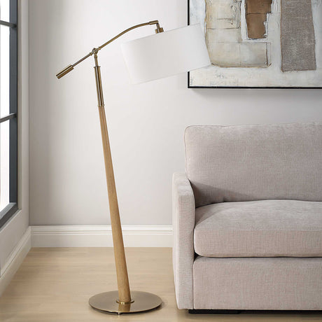 Kennett Wooden Floor Lamp - Light Brown by Uttermost - View 3
