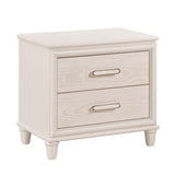 Modern Glam Style Two-Drawer Nightstand with USB ports Wooden Bedroom Furniture 1pc Bedside Cabinet