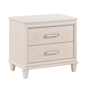 Modern Glam Style Two-Drawer Nightstand with USB ports Wooden Bedroom Furniture 1pc Bedside Cabinet