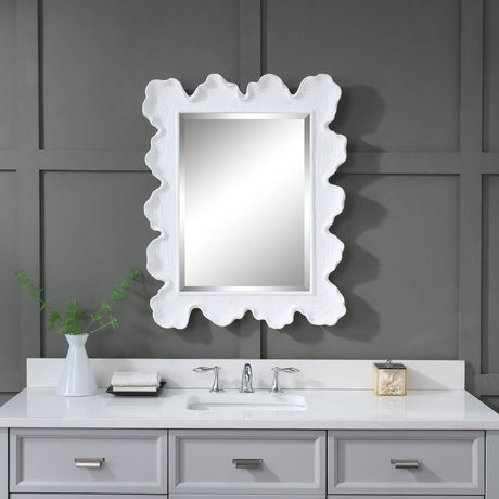 Sea Coral Coastal Mirror - Silver / White by Uttermost - View 2