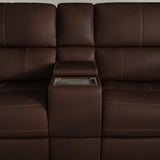 Henry Power Reclining Loveseat With Console & Power Headrests & Lumbar - Burnt Umber | Flexsteel
