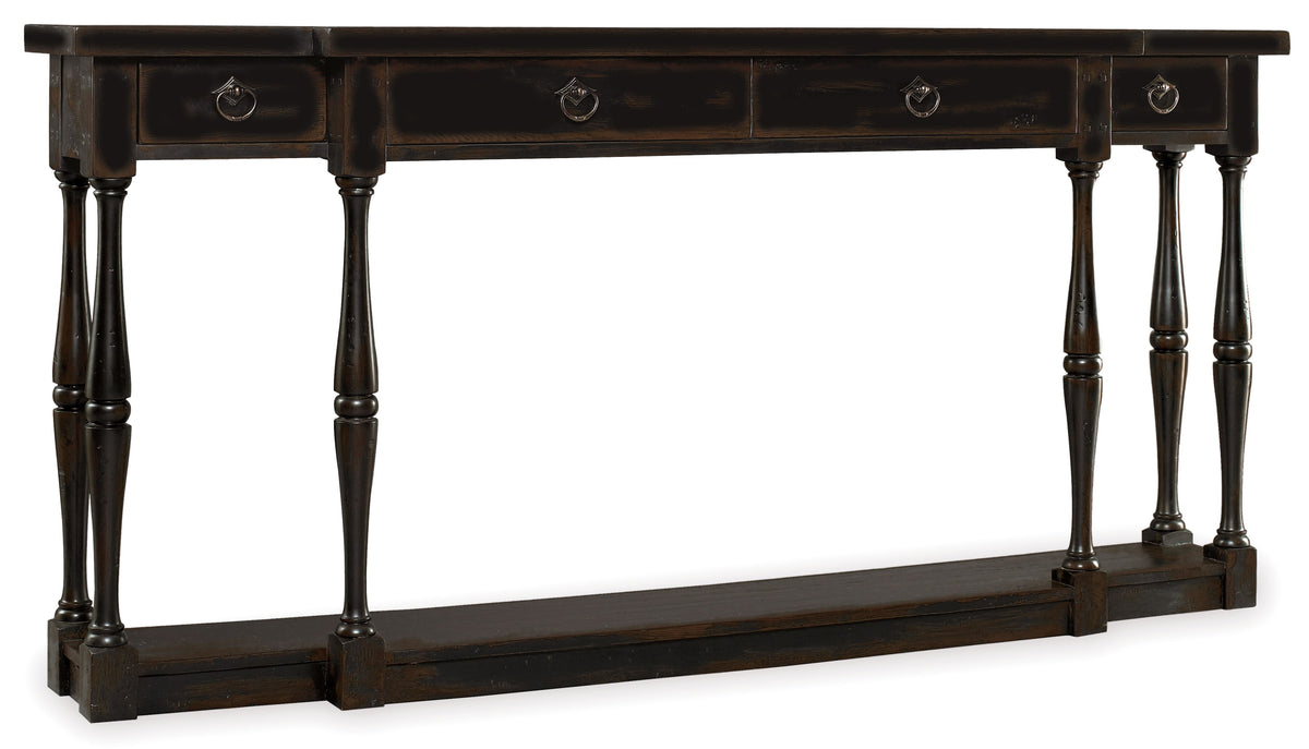 Sanctuary 4-Drawer Thin Console Ebony - Black / Dark Brown by Hooker Furniture - View 1