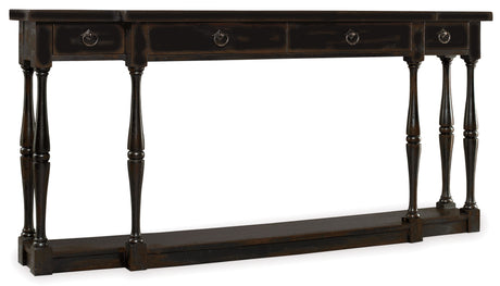Sanctuary 4-Drawer Thin Console Ebony - Black / Dark Brown by Hooker Furniture - View 1