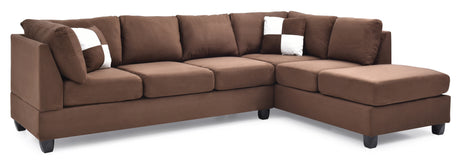 Malone G632B-SC Sectional (Without Ottoman) , CHOCOLATE - sold by Home Elegance USA