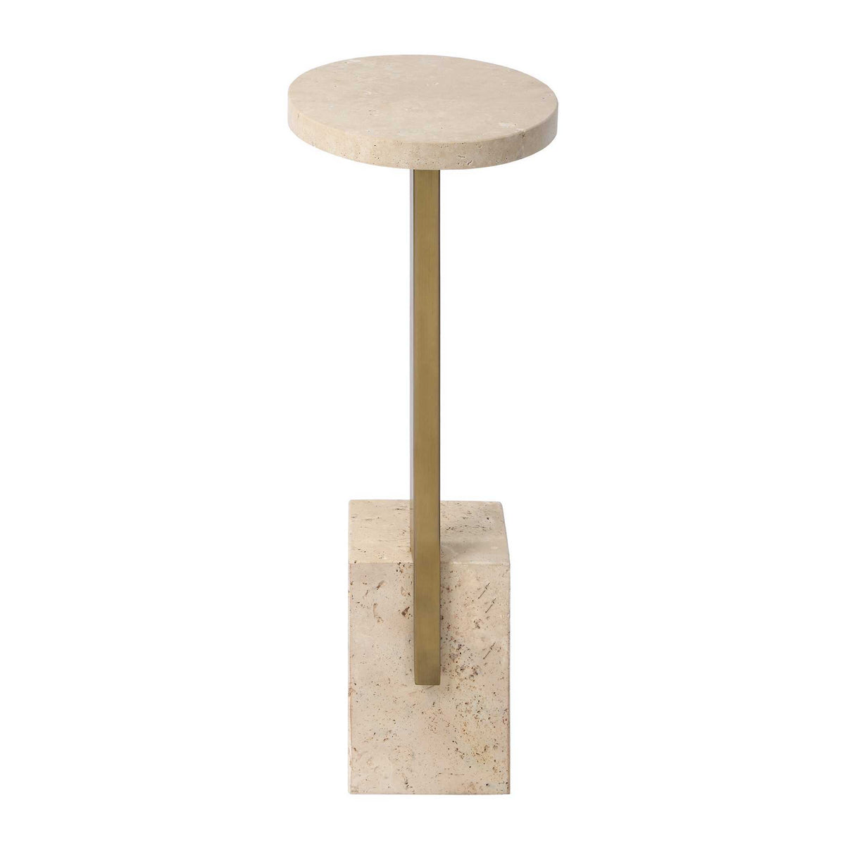 Feranno Travertine Accent Table Brass - Gold by Uttermost - View 7