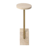 Feranno Travertine Accent Table Brass - Gold by Uttermost - View 7