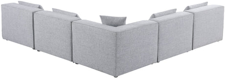 Cube - Modular Sectional 5 Piece - Gray - Fabric - Modern & Contemporary - 630Grey - Sec5B - Home Elegance USA - 5