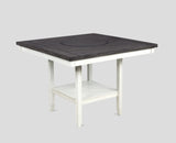 1pc Contemporary Transitional Counter Height Dining Table with 20-Inch Lazy Susan Chalk Gray Finish Wooden Wood Veneers Solid Wood Dining Room Furniture