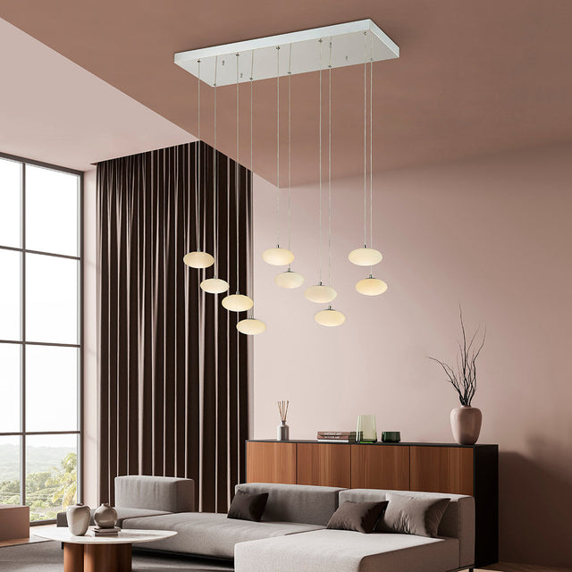 Spanish Alabaster Rectangular Chandelier // Chrome  | Finesse - Home Elegance USA