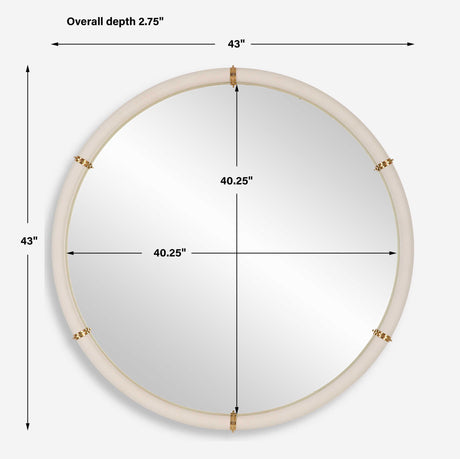 Cyprus Round Mirror - White by Uttermost - View 7