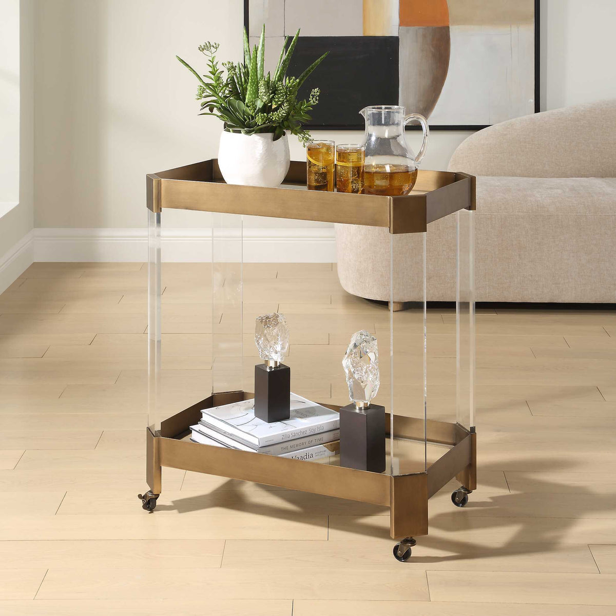 Giselle Bar Cart - Bronze by Uttermost - View 2