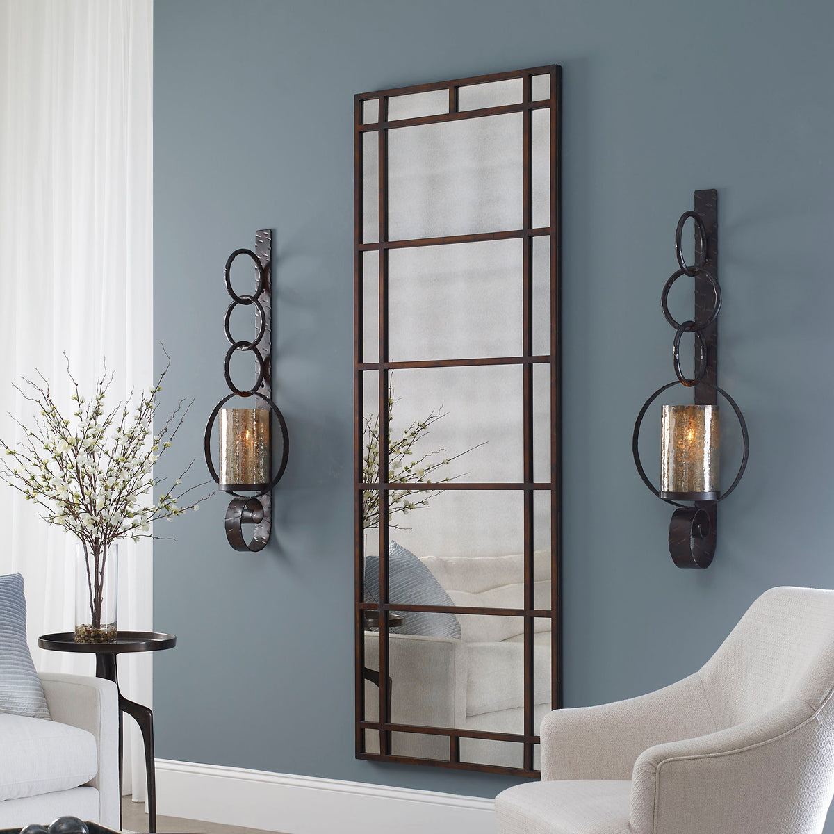 Falconara Metal Wall Sconce - Dark Brown by Uttermost - View 2