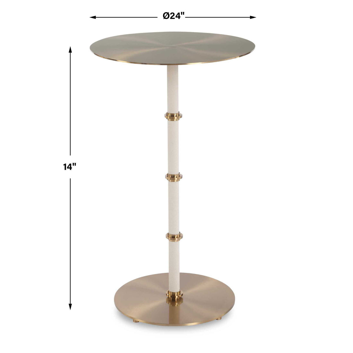 Cyprus Accent Table Brass / White - Gold / White by Uttermost - View 5