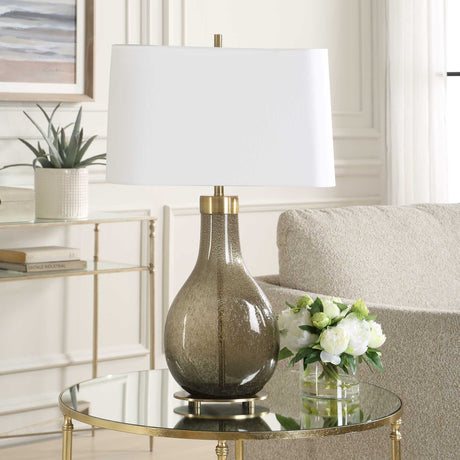 Shyla Dark Glass Table Lamp - White / Bronze by Uttermost - View 4