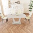 62.99-78.74' expandable dining table set for 2-8 people, equipped with 4 PU fabric thick padded dining chairs and an spacious dining table, kitchen table and chairs, with U-shaped table legs
