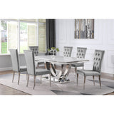 Kerwin Grey and Chrome 7-piece Rectangular Dining Table Set