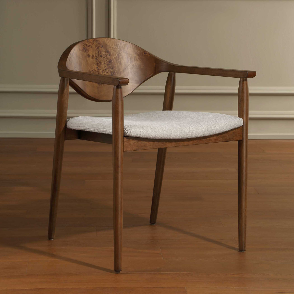 Augusta Burl Dining Chair Brown,White - Dark Brown by Uttermost - View 5