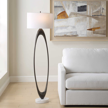 Sonic Open Oval Floor Lamp Bronze - Dark Brown by Uttermost - View 4