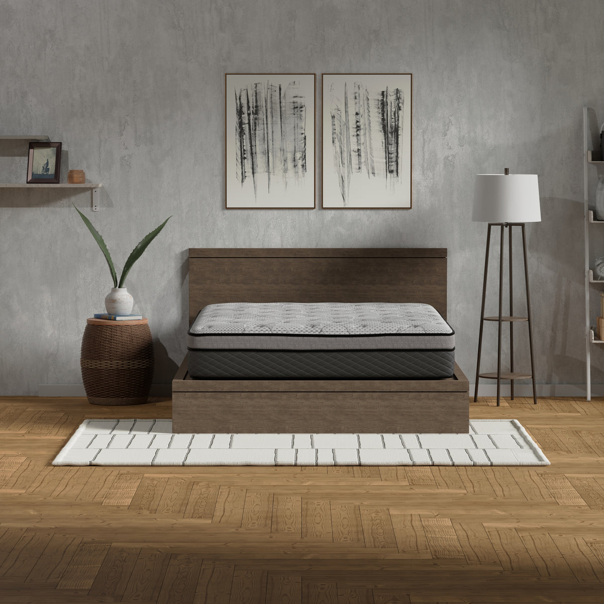 Hybrid 12 Inch Medium Firm King Mattress with Pocketed Coils