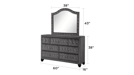 Encore Modern Style Tufted and Upholstered Queen 5PC Bedroom set made with wood in Gray(NJ INVENTORY) - sold by Home Elegance USA