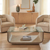 Maeva Modern Glass Coffee Table Woodtone - Gray by Uttermost - View 4