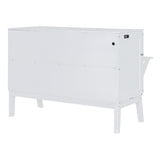 Queen Size Murphy Bed with USB Port and removable Shelves on Each Side,White - Home Elegance USA