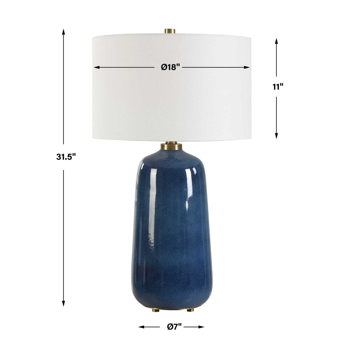 Brae Glaze Table Lamp - Blue by Uttermost - View 7