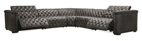 Savion Grandier 5-Piece Sectional With 2 Power Recline Power Headrest - Dark Gray by Hooker Furniture - View 1