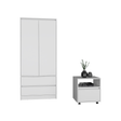 Laurel 2 Piece Bedroom Set, Nightstand + Armoire, White - sold by Home Elegance USA
