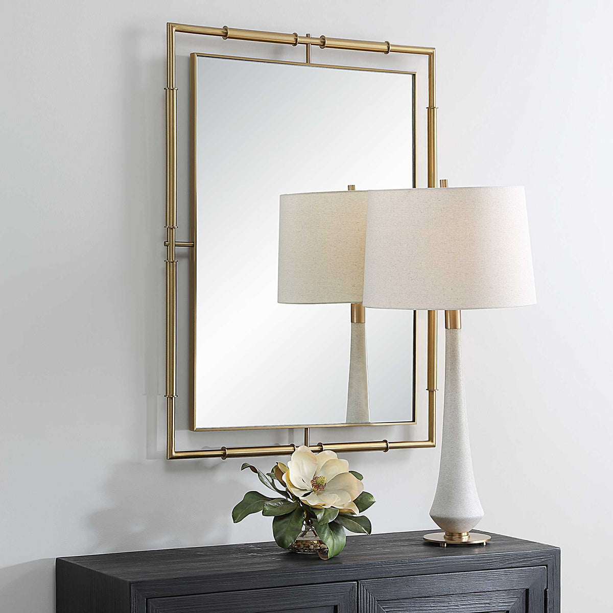 It's All Connected Rectangle Brass Mirror - Gold by Uttermost - View 3