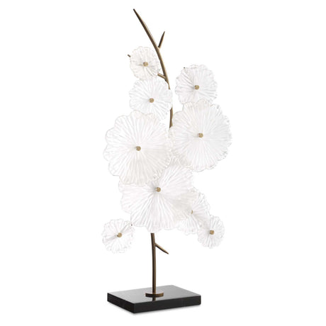 Glass Garden Table Sculpture Gold / White - White / Gold by Uttermost - View 1