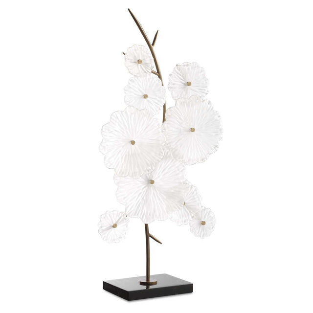 Glass Garden Table Sculpture Gold / White - White / Gold by Uttermost - View 1