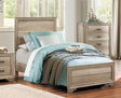 Contemporary Natural Finish 1pc Twin Size Bed Premium Melamine Board Wooden Bedroom Furniture